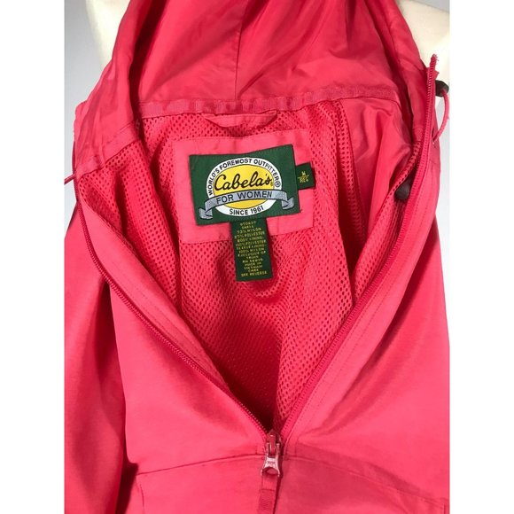 Cabela's Women's Size Medium Pink Half Zip Long Sleeve Nylon Jacket Lightweight - Picture 7 of 9
